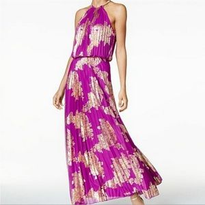 MSK Women Purple and Gold pleated gown
Size 14W